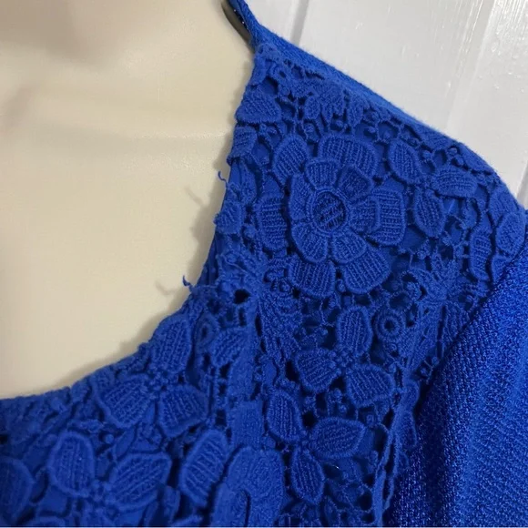 St. John Royal Blue Button Front Longline Cardigan Size 10 - Picture 3 of 10